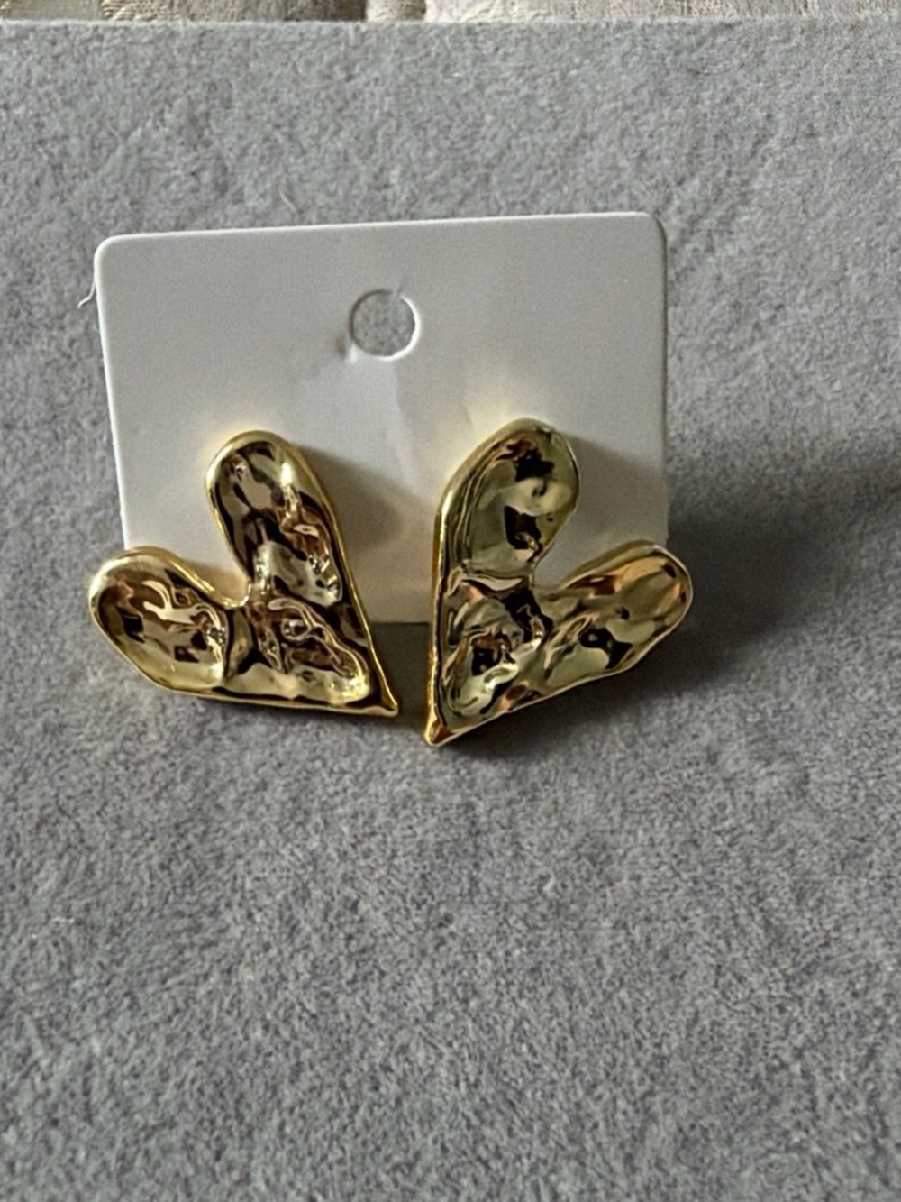 Gold Heart Drop Stud Earrings - Women Jewelry
